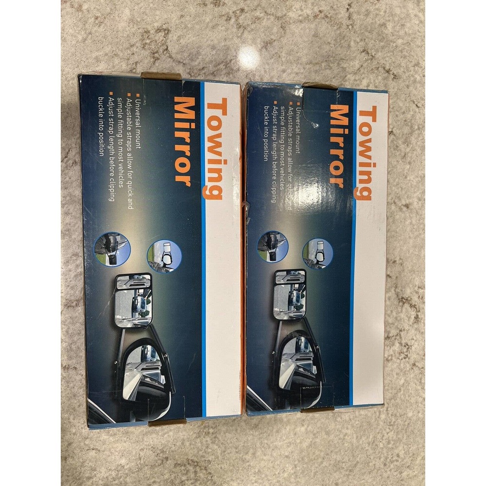 2 Clip-On Towing Mirrors For Trailer Safe Hauling Adjustable Extension Universal